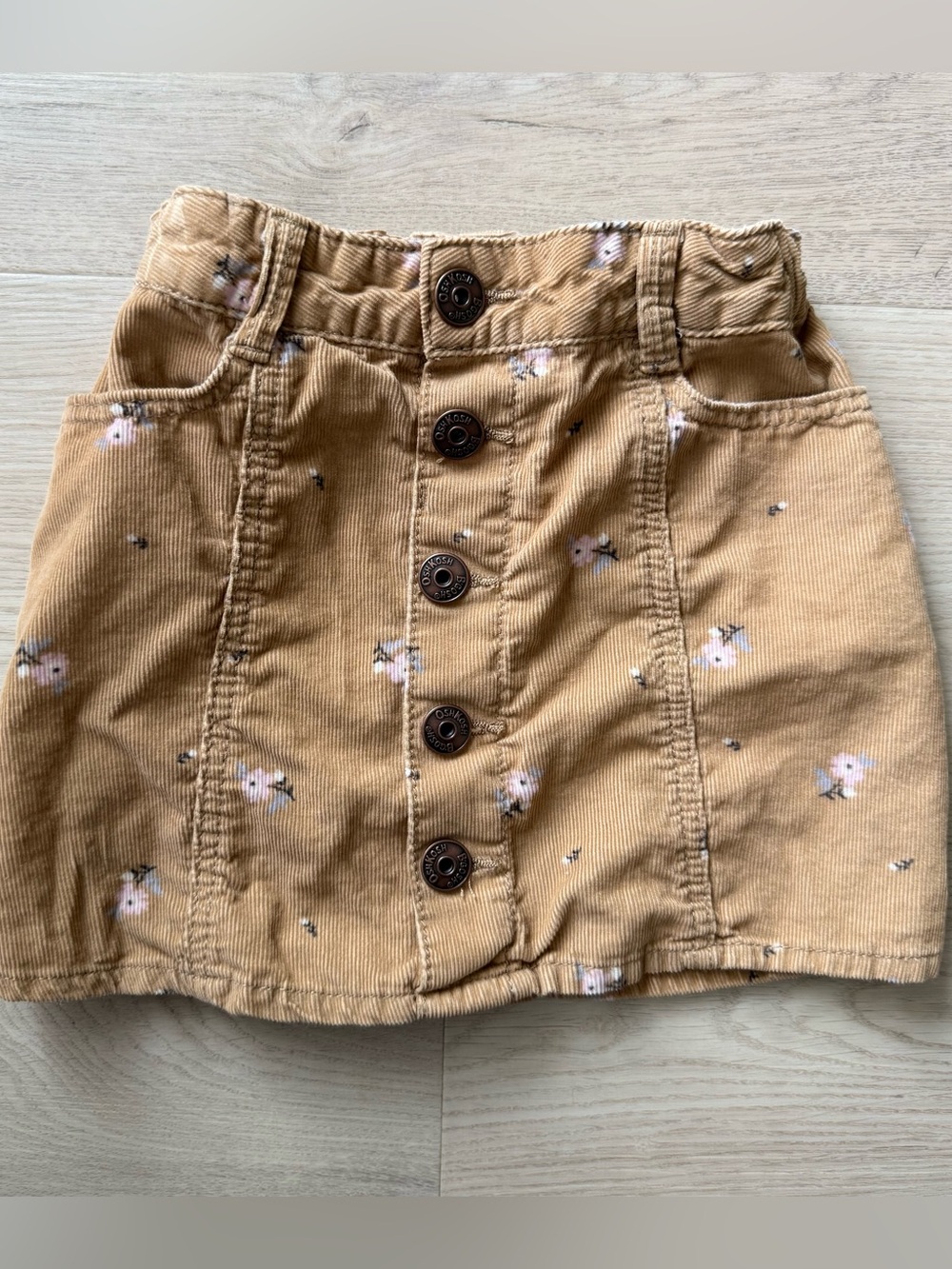 Corduroy button skirt